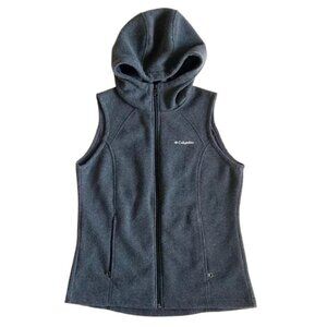 Columbia Women's Black Benton Spring Hooded Full Zip Fleece Vest Size S